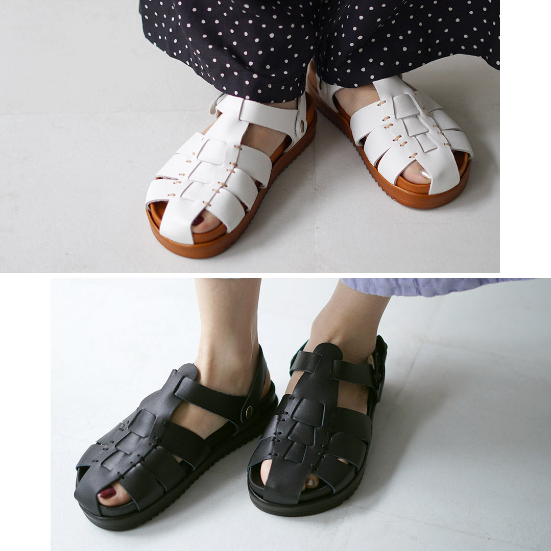 【20％OFF】TUMUGU（ツムグ） tumugu×hcubuch fraktur フラクトゥール レザー グルカサンダル 2025年モデル