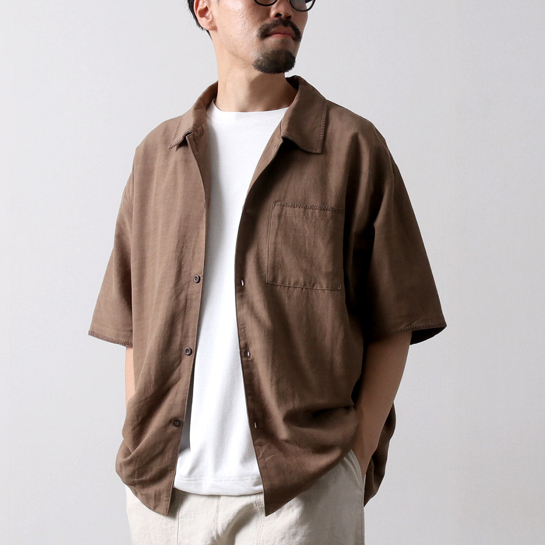 ♛the King / オープンシャツ♛ カラー / ワインレッド M ワイシャツ[軽井沢シャツ] フォーマル ウィングカラー Wカフス