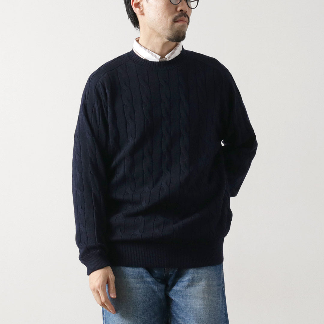 RYE TENDER（ライテンダー） ブリーカー ケーブルセーター / メンズ トップス プルオーバー 長袖 ウール BLEECKER CABLE  SWEATER｜ROCOCO ONLINE STORE