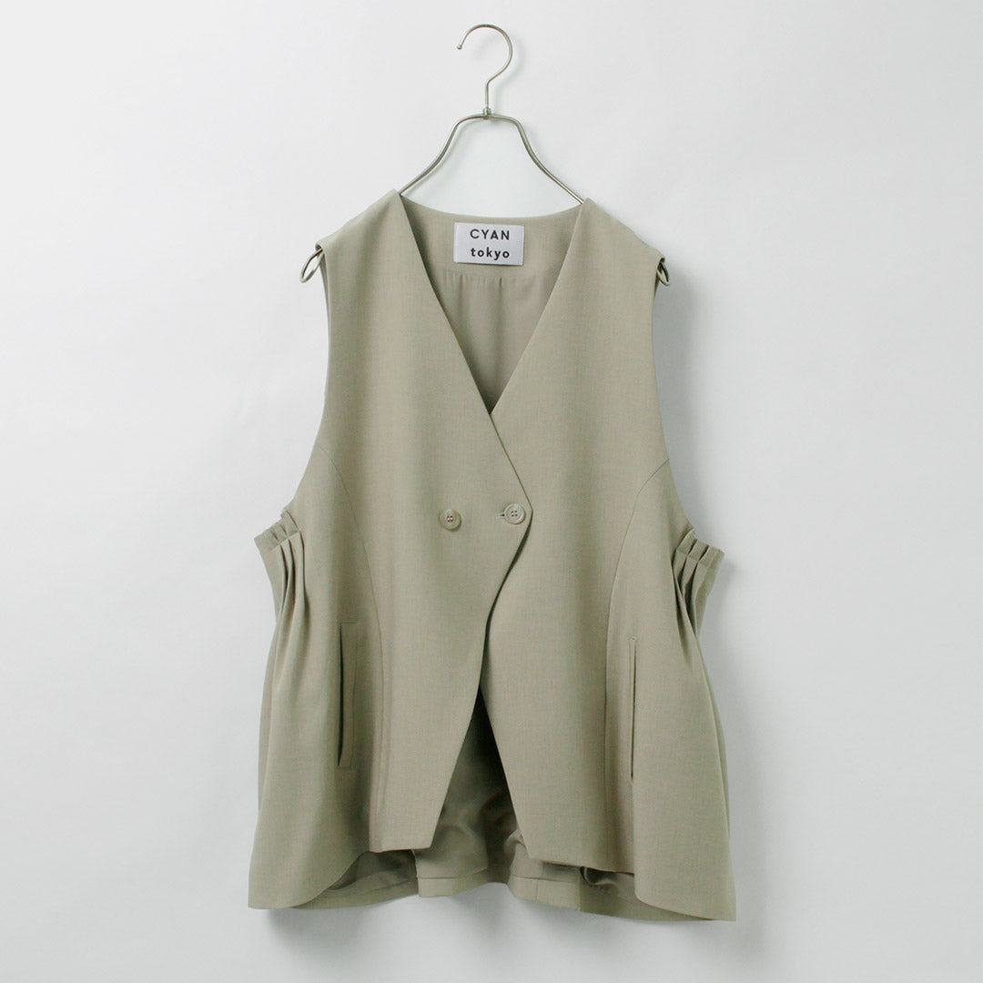 CYAN TOKYO（シアン トーキョー） リネン アームプリーツ ジレ