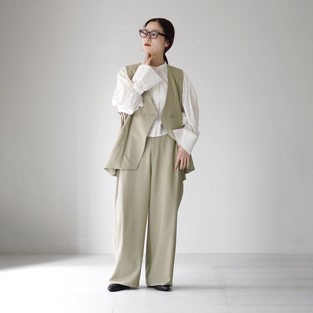 CYAN TOKYOリネン アームプリーツ ジレ CYAN TOKYO（シアン トーキョー） リネン アームプリーツ ジレ