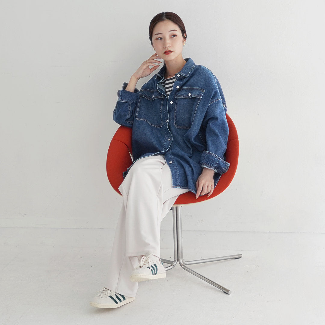 美品♪ヘルシーデニム　アーモンド　オーバー デニムシャツ　ゆったり　2025SS 極美品✨ヘルシーデニム アーモンド オーバー デニムシャツ ゆったり