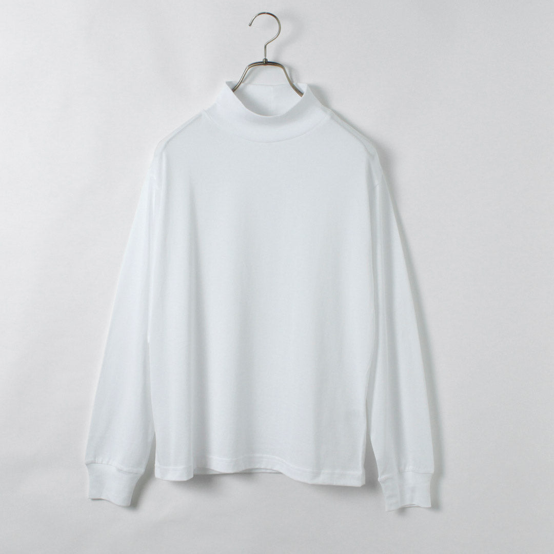 HANDVAERK（ハンドバーク） 60/2 モックネック ロングスリーブTシャツ