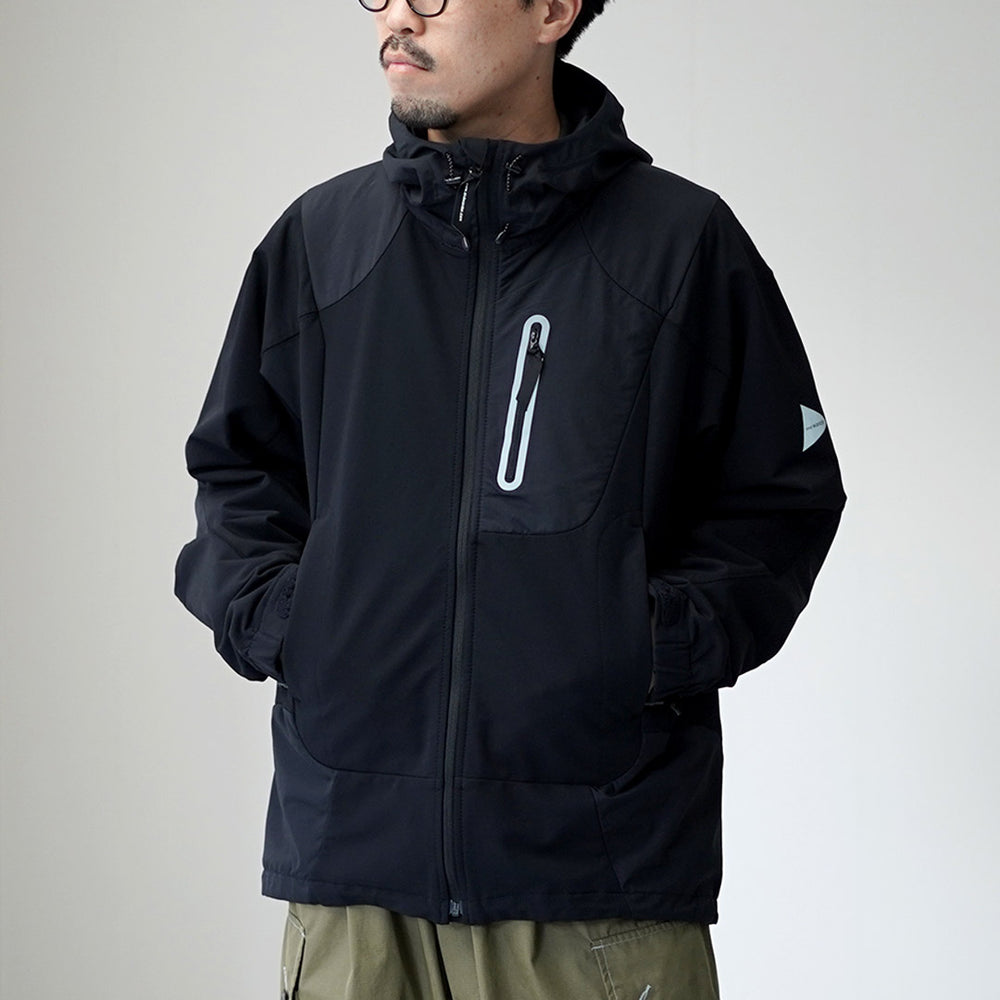 AND WANDER（アンドワンダー）ストレッチ シェルジャケット / アウター 防風 撥水 ベンチレーション 止水ジッパー ストレッチ 裏 ...