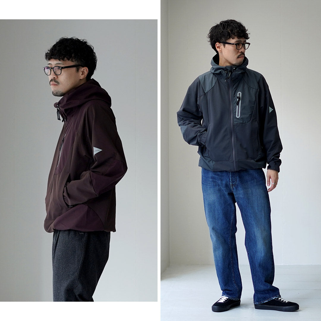 and wander ストレッチシェルジャケット　マウンテンパーカー AND WANDER（アンドワンダー）ストレッチ シェルジャケット / アウター