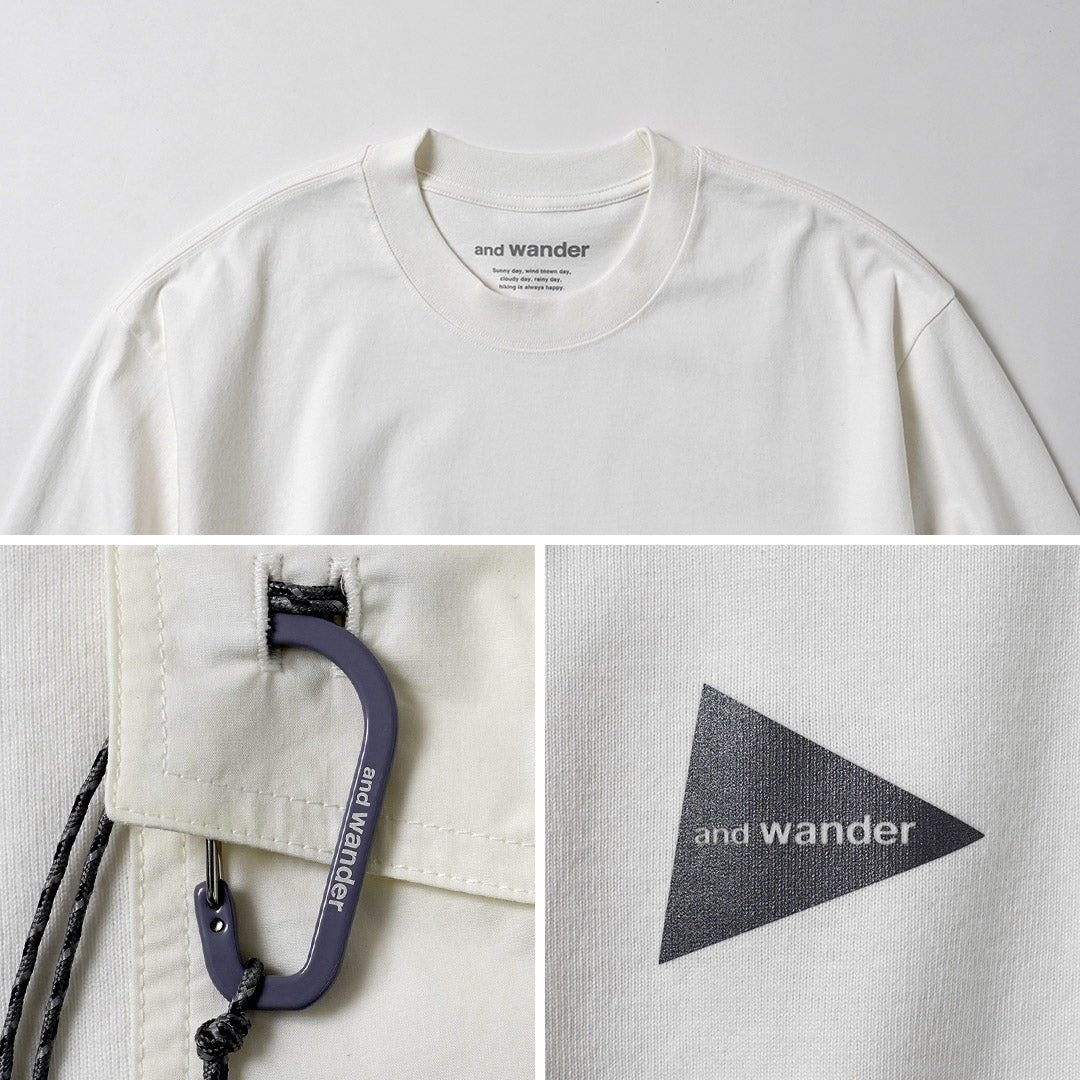 AND WANDER（アンドワンダー） ヘビーコットン ポケット ロングスリーブTシャツ