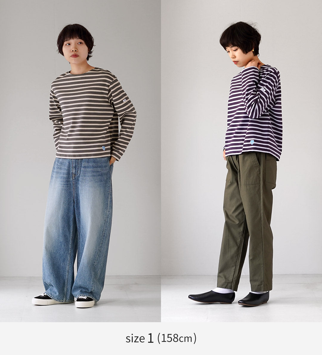 ORCIVAL（オーシバル） ＃B259 クルーネック ロングスリーブ プルオーバー ボーダー フランス製