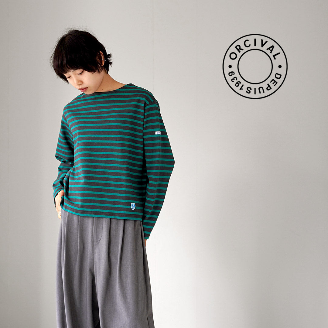 ORCIVAL（オーシバル） ＃B259 クルーネック ロングスリーブ プルオーバー ボーダー フランス製