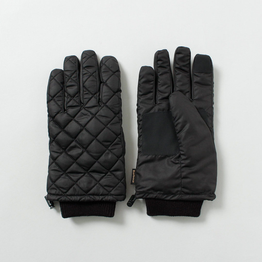 Barbour 防水キルティング手袋 ブラック バブアー L BARBOUR（バブアー） ハーカー ウォータープルーフ グローブ / メンズ