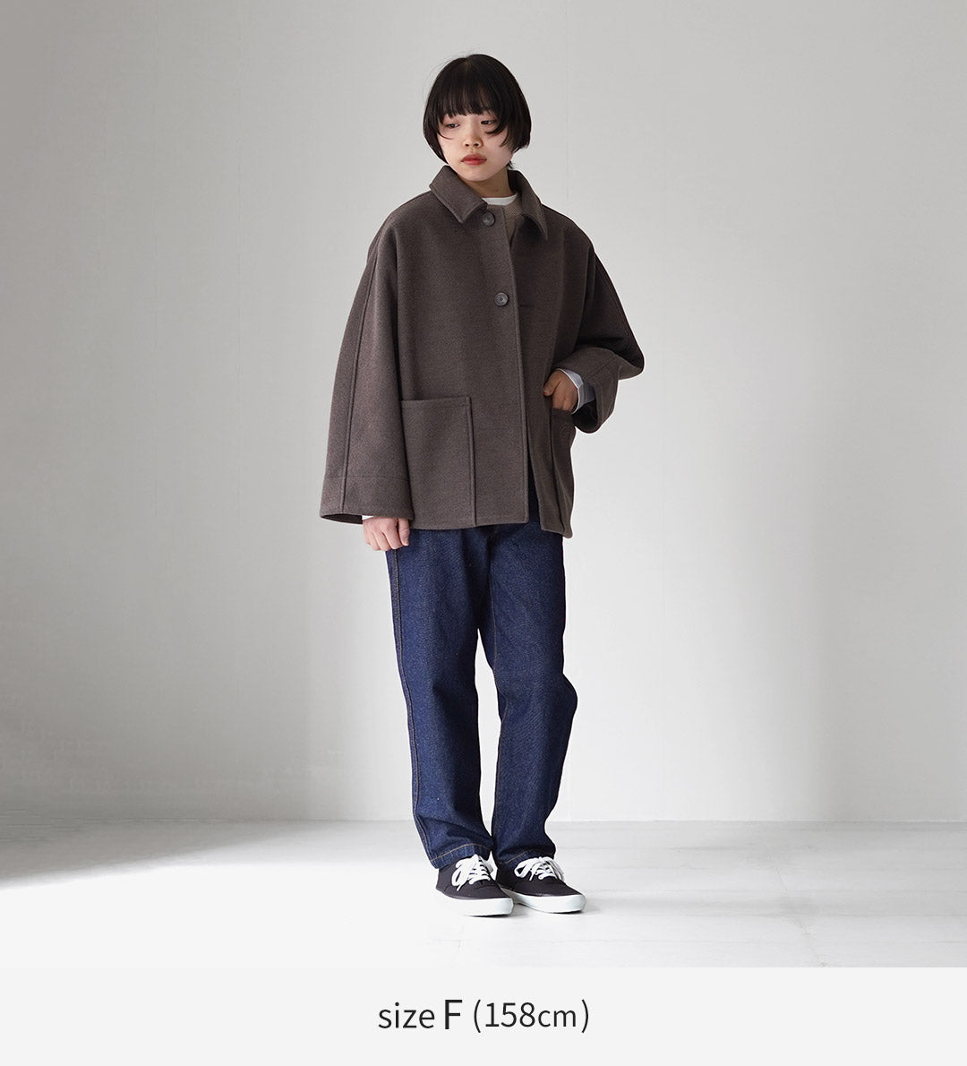 ORCIVAL（オーシバル） ウールライク ドルマンスリーブ ジャケット