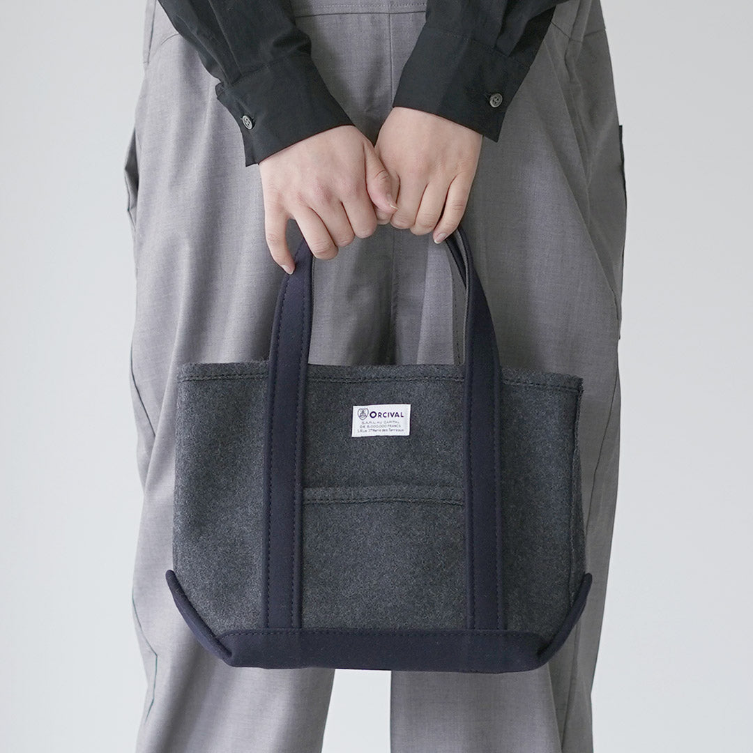 ORCIVAL オーチバル メルトン　トートバッグ　M チャコールグレー ORCIVAL（オーシバル） ヘビーメルトン トートバッグ S / ウール