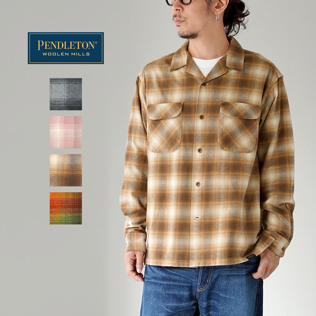 【極美品】ペンドルトン オンブレチェックシャツ S PENDLETON（ペンドルトン） ネルチェック オープンカラーシャツ