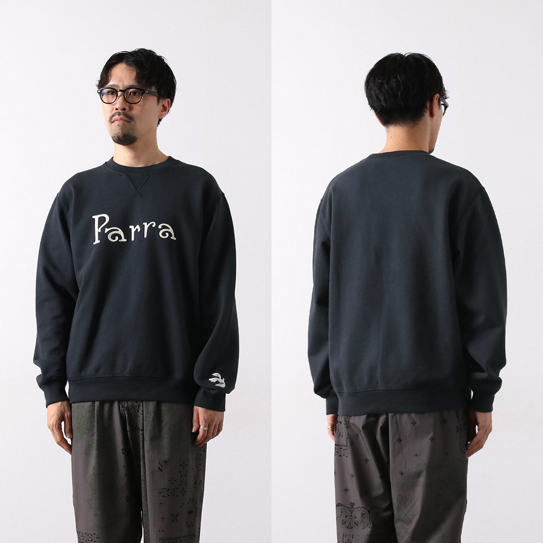 by Parra（バイパラ） ウィアード トラッド ロゴ クルーネック