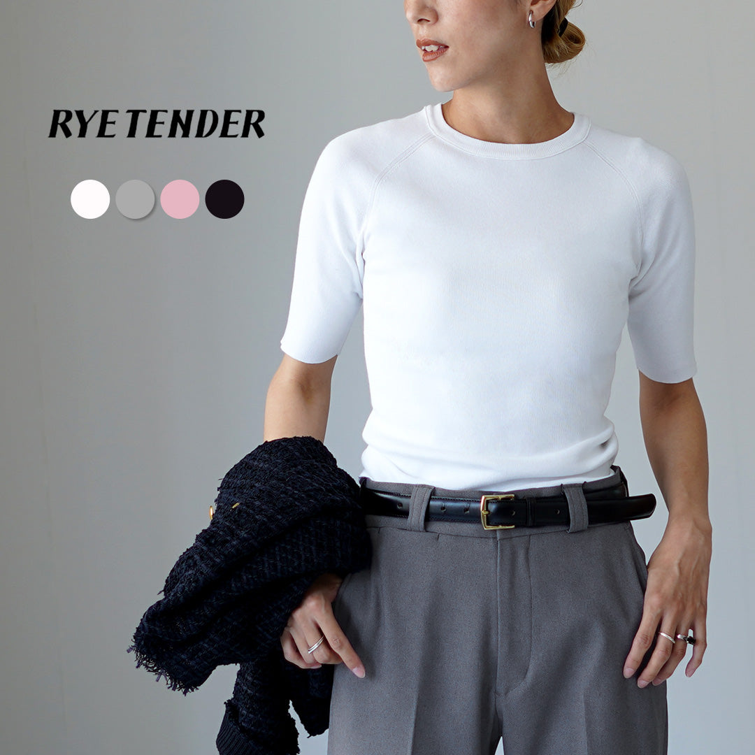 RYE TENDER（ライテンダー） MARAN TOP 5分袖 リブトップス