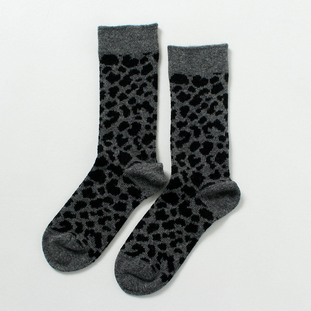 ROTOTO（ロトト） レオパードパターン メリノソックス / 靴下 メンズ