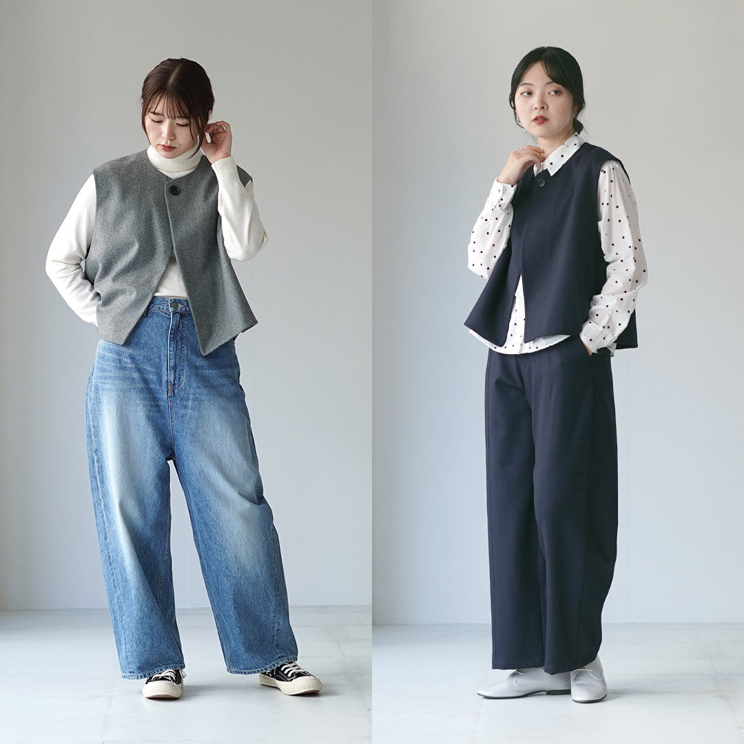 LE GLAZIK（ル グラジック） フランネル ジレ / ベスト トップス 前