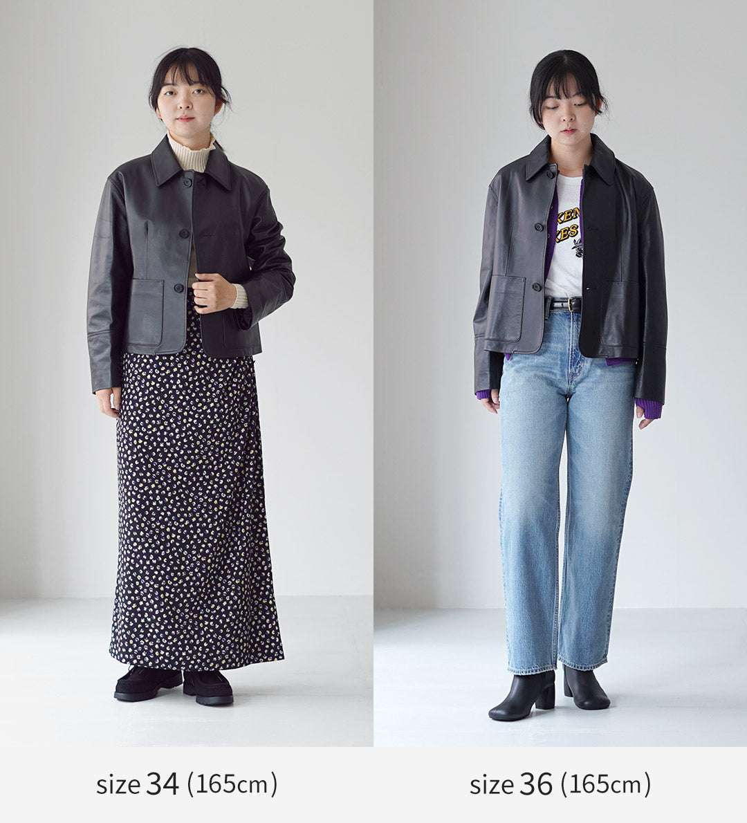 シンゾーン 別注 シープレザーVネックジップブルゾン 黒36 ショート丈 SHINZONE（シンゾーン） レザージャケット 25AMSJK05 / レディース