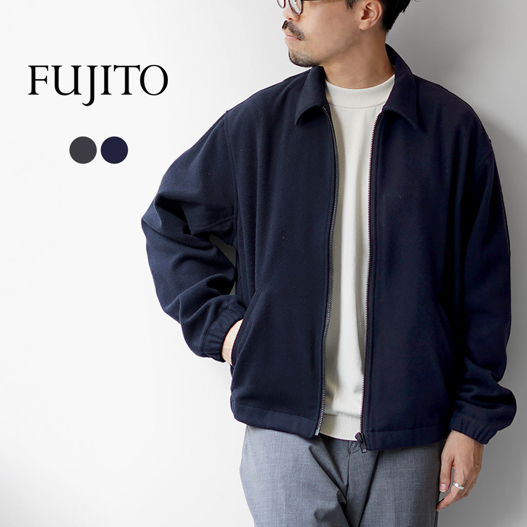 FUJITO（フジト） リサイクルウールツイル ジップアップブルゾン