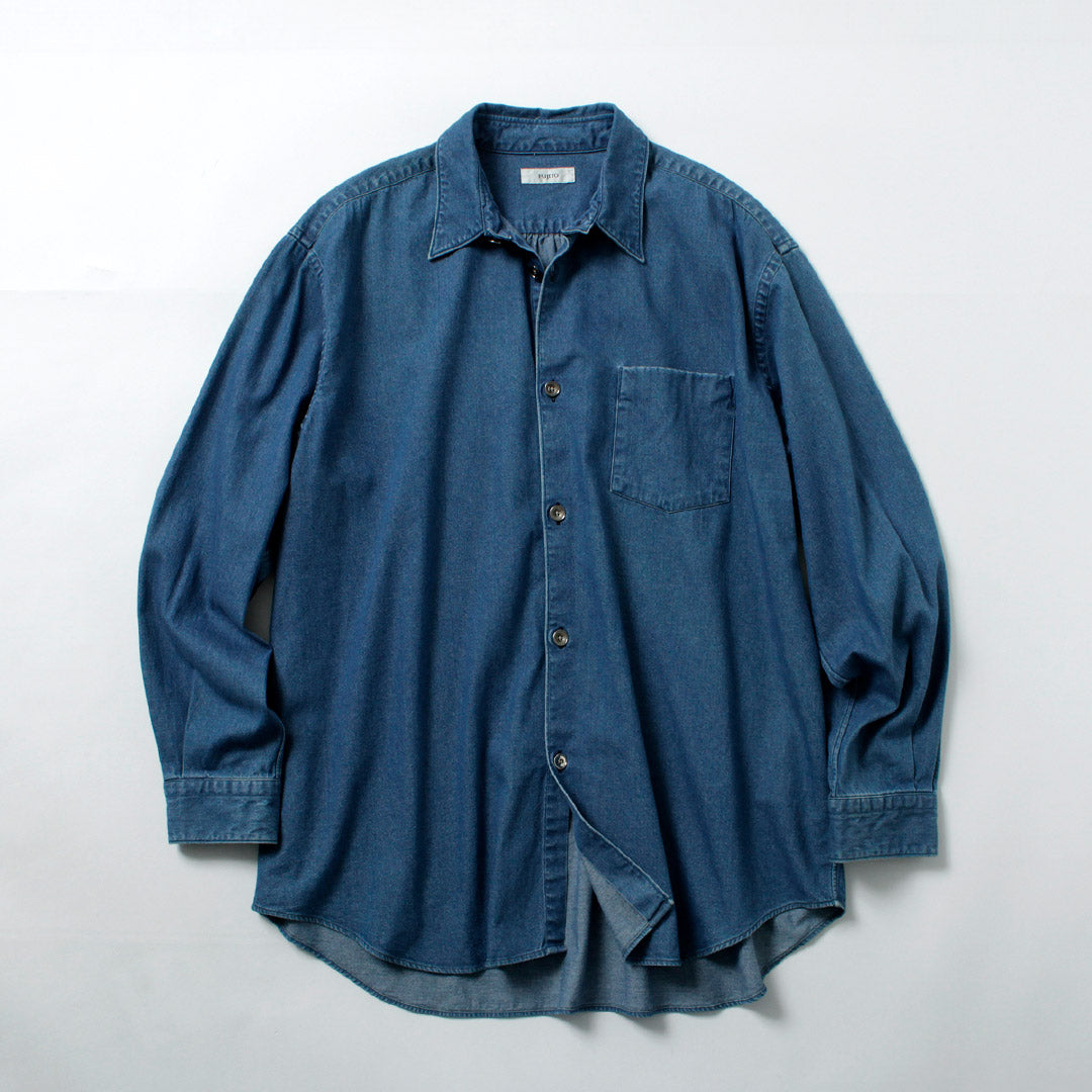 efu オーバーサイズドデニムシャツ FUJITO（フジト） 8ozデニム ビッグサイズシャツ / レギュラーカラー