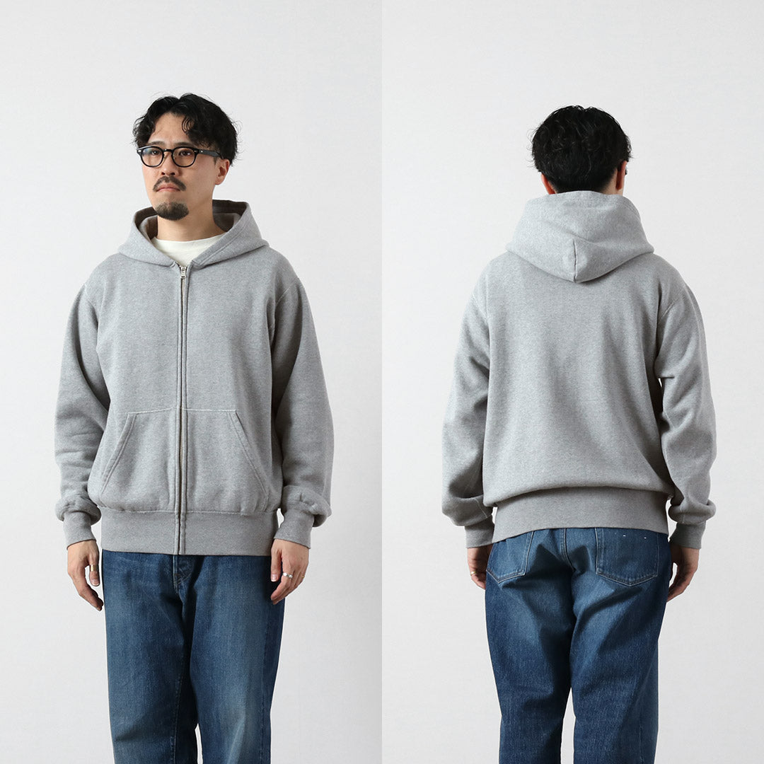 BARNS パーカー　M　インディゴ　 BARNS（バーンズ） 小寸 ジップパーカー / メンズ 長袖 裏起毛 COZUN