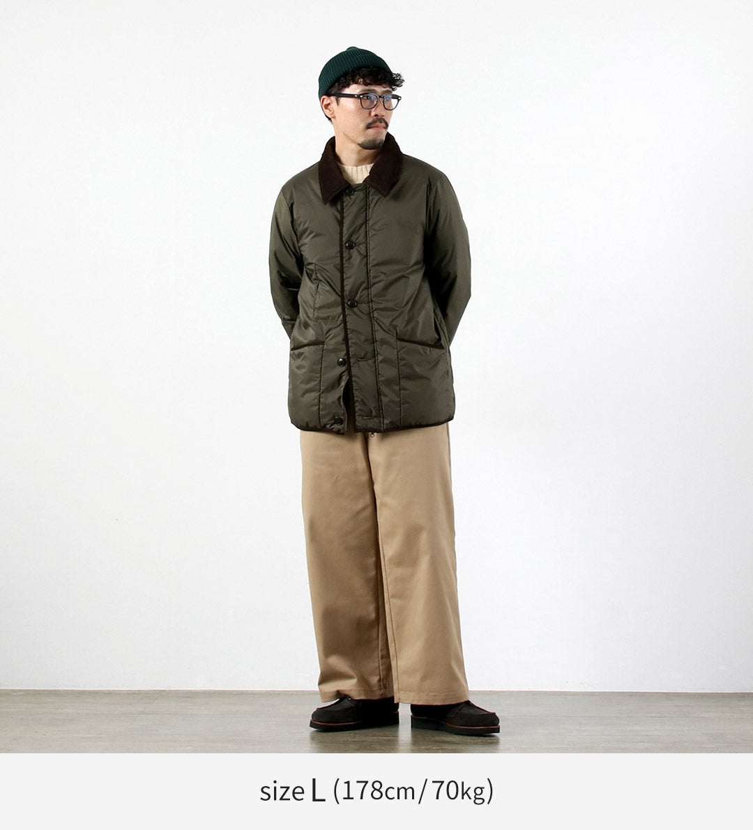 ナンガ × アトモス オーロラ テックス ダウン ジャケット　メンズL カーキ NANGA × atmos AURORA-TEX DOWN JACKET KHAKI（ナンガ × アトモス