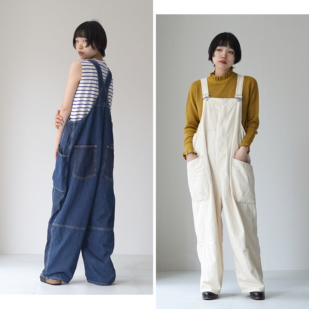 tumugu: ツムグ サロペット オーバーオール キナリ TUMUGU（ツムグ） キナリヘリンボンオックス 10ozデニム サロペット