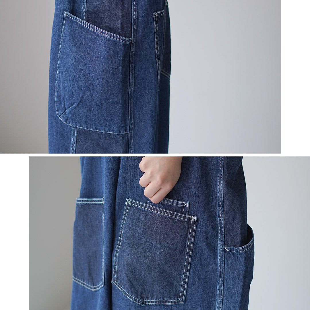 TUMUGU（ツムグ） キナリヘリンボンオックス 10ozデニム サロペット