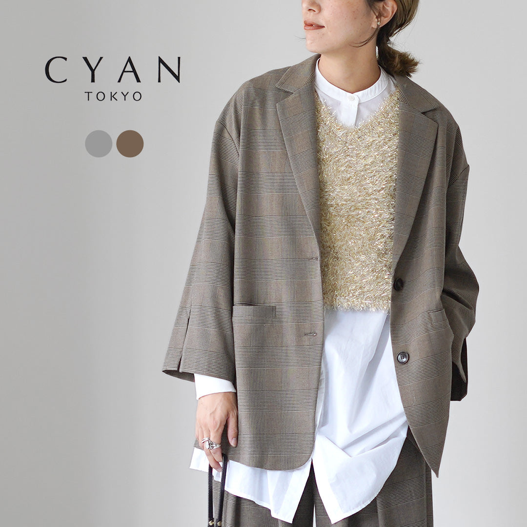 CYAN TOKYO（シアン トーキョー） グレンチェック スリット スリーブ