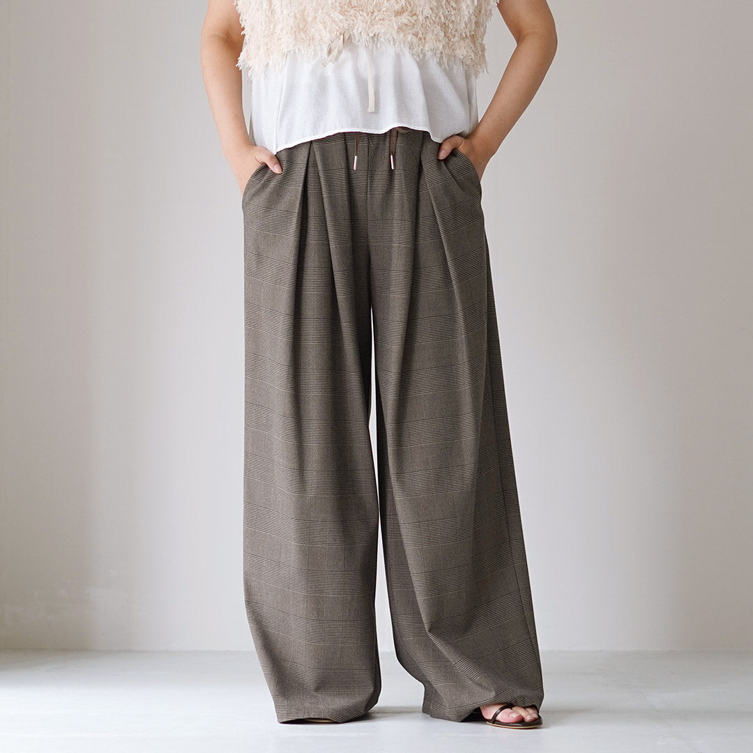 ★まゆ猫です　パドカレ　リネンナチュラル パンツ　チャコールグリーン ボトムス｜WOMENS｜ROCOCO ONLINE STORE