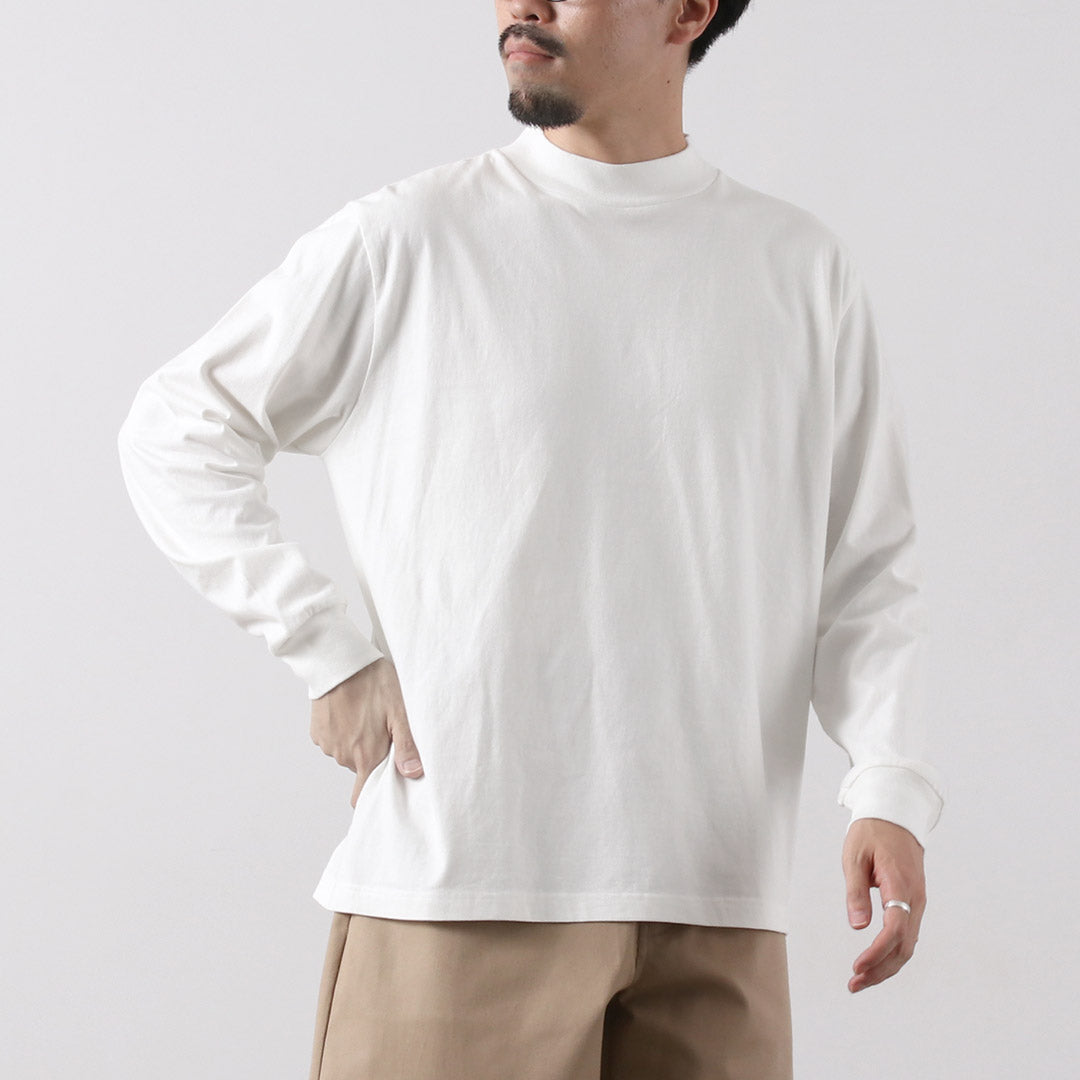 HEALTHKNIT（ヘルスニット） 別注 USコットン ユニバーサル モックネックTシャツ ロングスリーブ