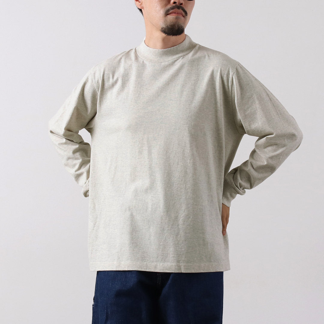HEALTHKNIT（ヘルスニット） 別注 USコットン ユニバーサル モックネックTシャツ ロングスリーブ
