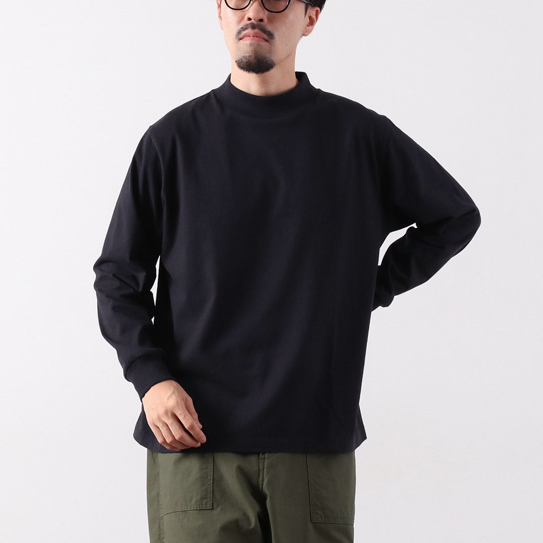 HEALTHKNIT（ヘルスニット） 別注 USコットン ユニバーサル モックネックTシャツ ロングスリーブ