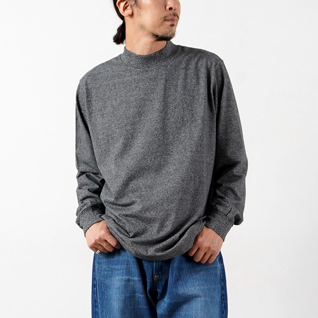 HEALTHKNIT（ヘルスニット） 別注 USコットン ユニバーサル モックネックTシャツ ロングスリーブ