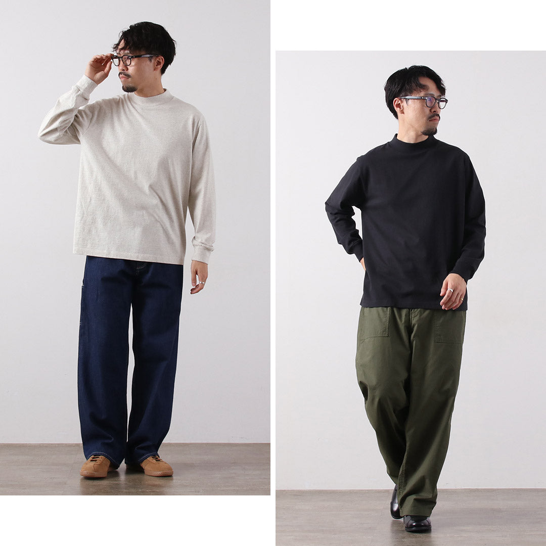 HEALTHKNIT（ヘルスニット） 別注 USコットン ユニバーサル モックネックTシャツ ロングスリーブ
