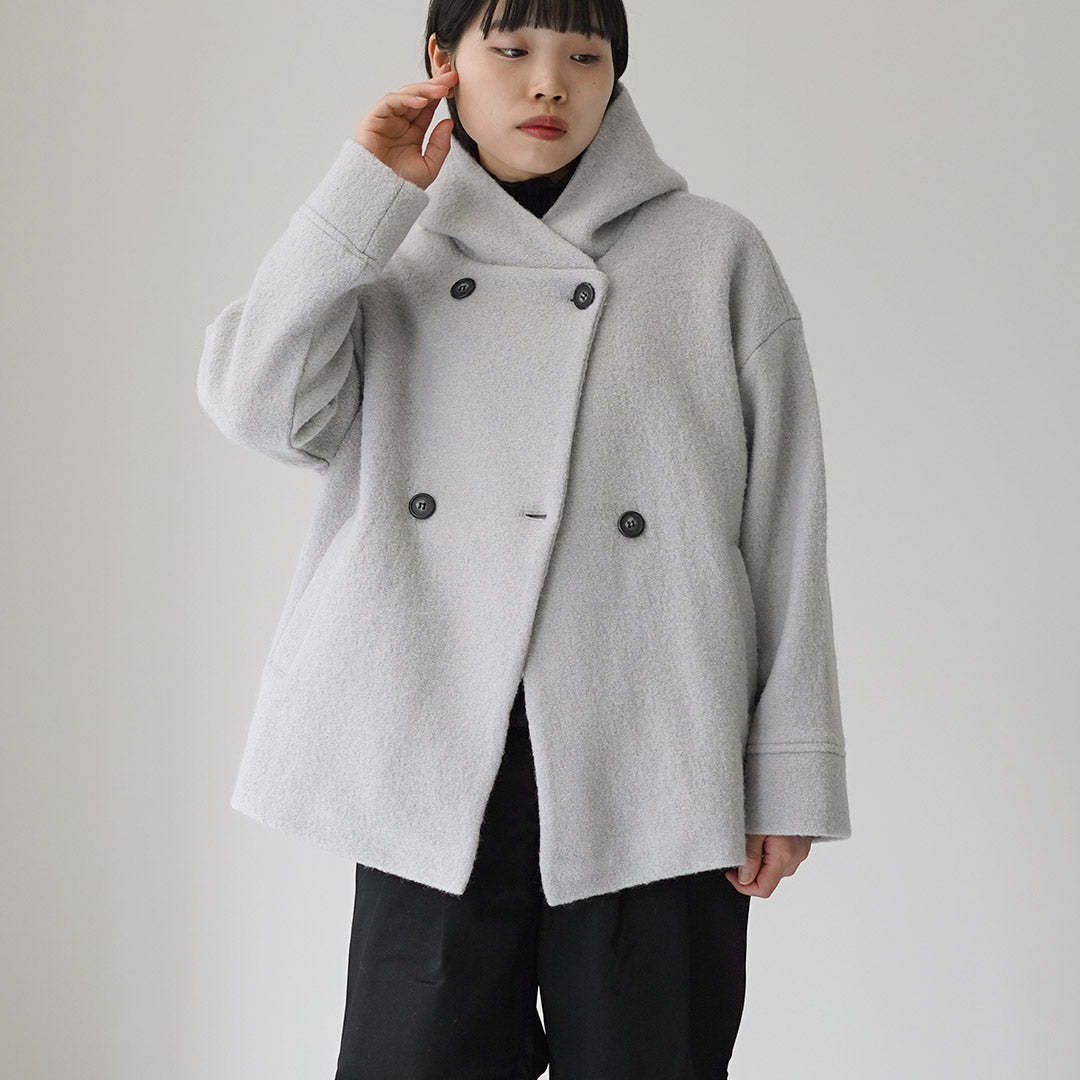 MAO MADE（マオメイド） ダブルボタン ミドル フ—ディー ジャケット