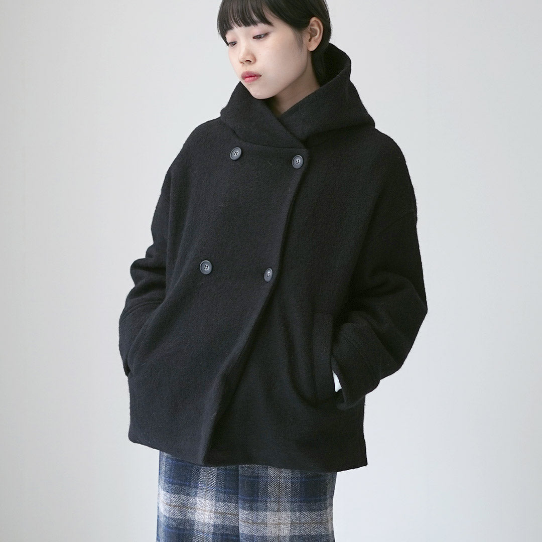 MAO MADE（マオメイド） ダブルボタン ミドル フ—ディー ジャケット