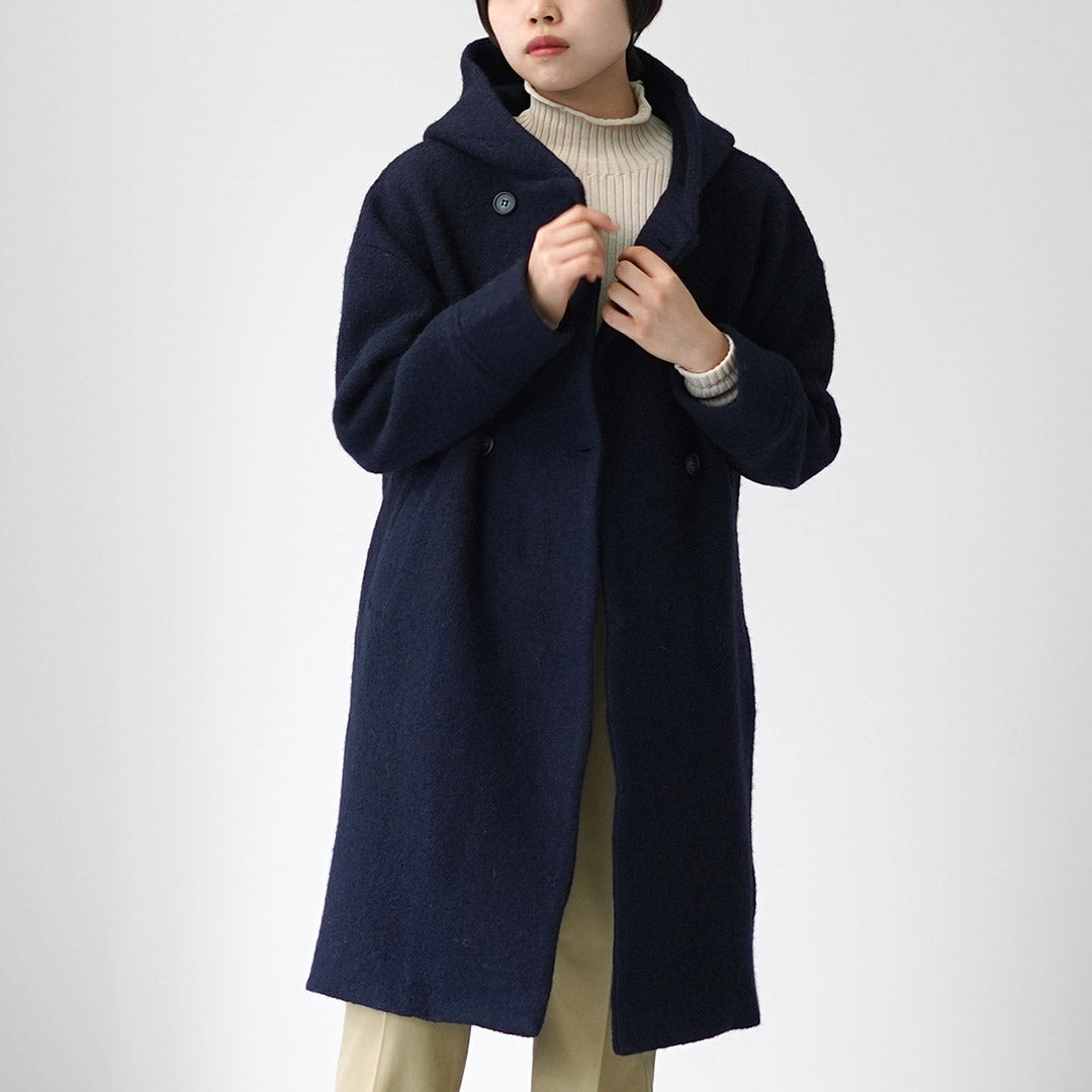 MAO MADE（マオメイド） ダブルボタン ロングフ—ディー ジャケット