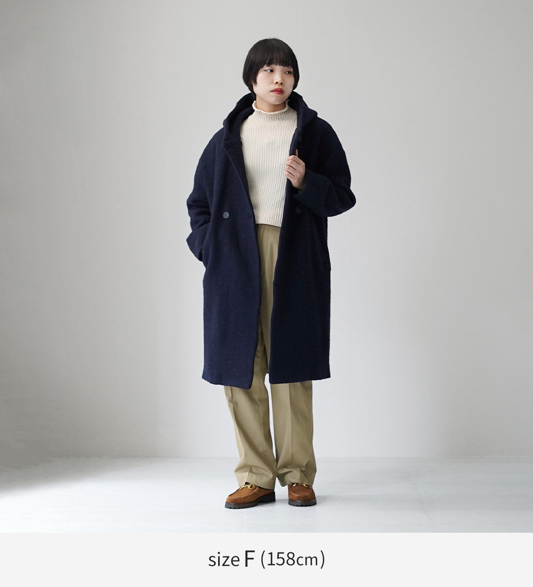 MAO MADE（マオメイド） ダブルボタン ロングフ—ディー ジャケット