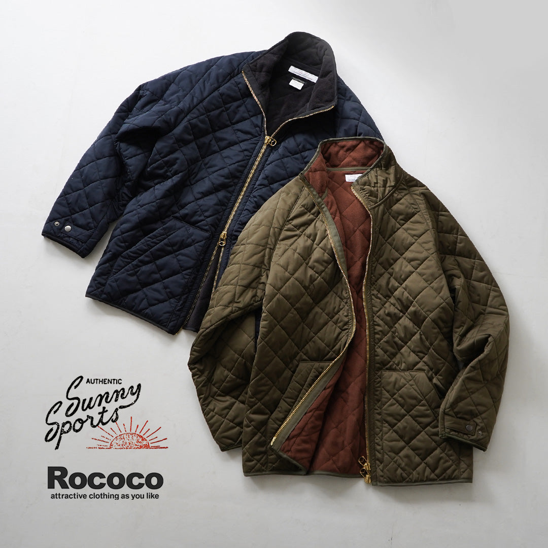 ROCOCO×SUNNY SPORTS（サニースポーツ） アークティック キルトジャケット 裏フリース │ スタンド ジップアップブルゾン