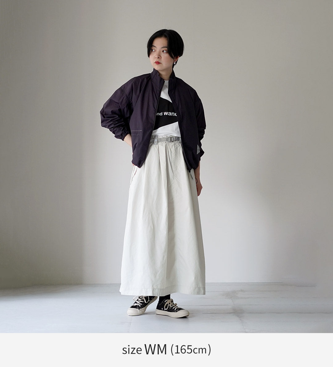 AND WANDER（アンドワンダー） オーバーサイズ カーゴスカート