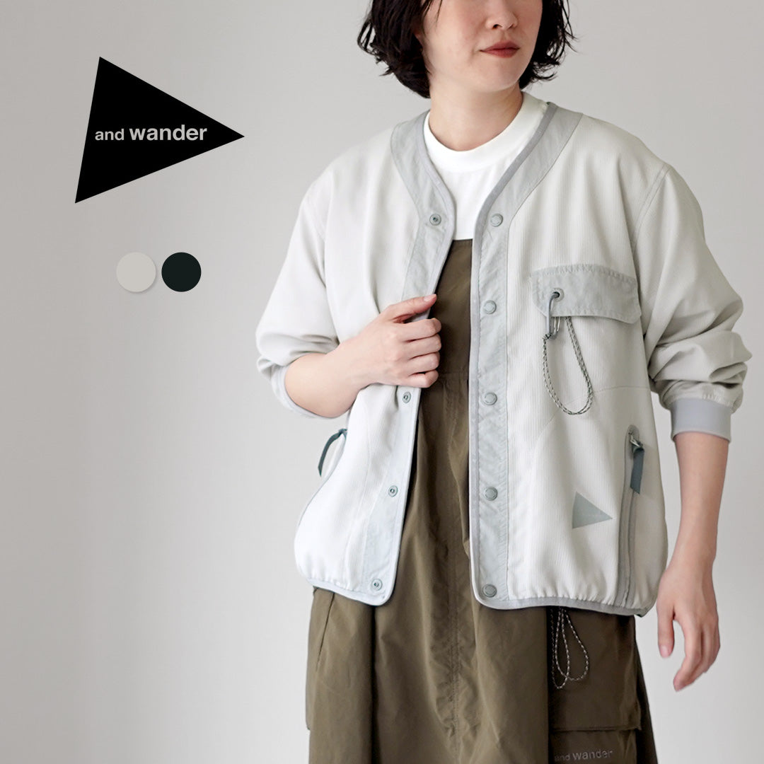 AND WANDER（アンドワンダー）ベント カーディガン