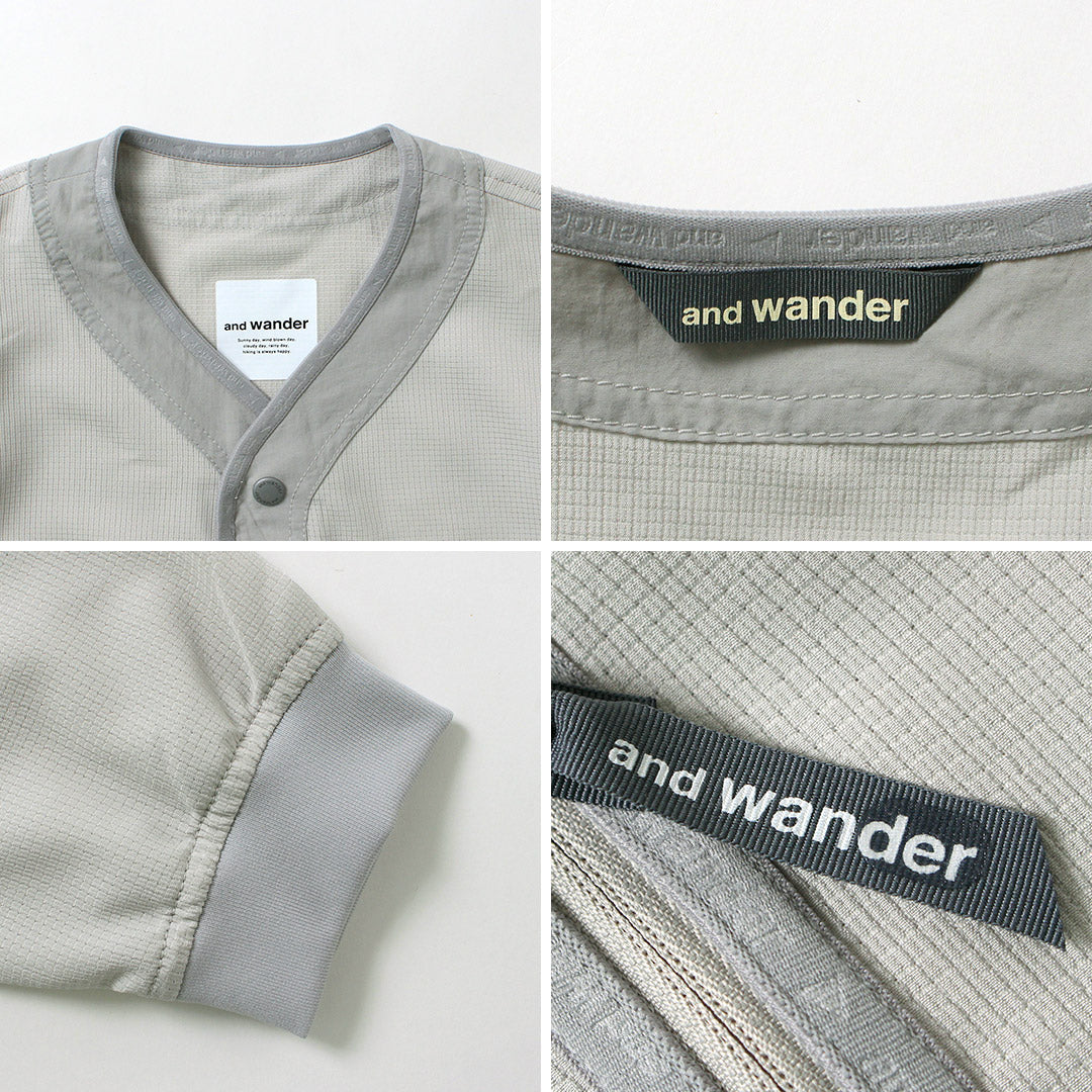 AND WANDER（アンドワンダー）ベント カーディガン
