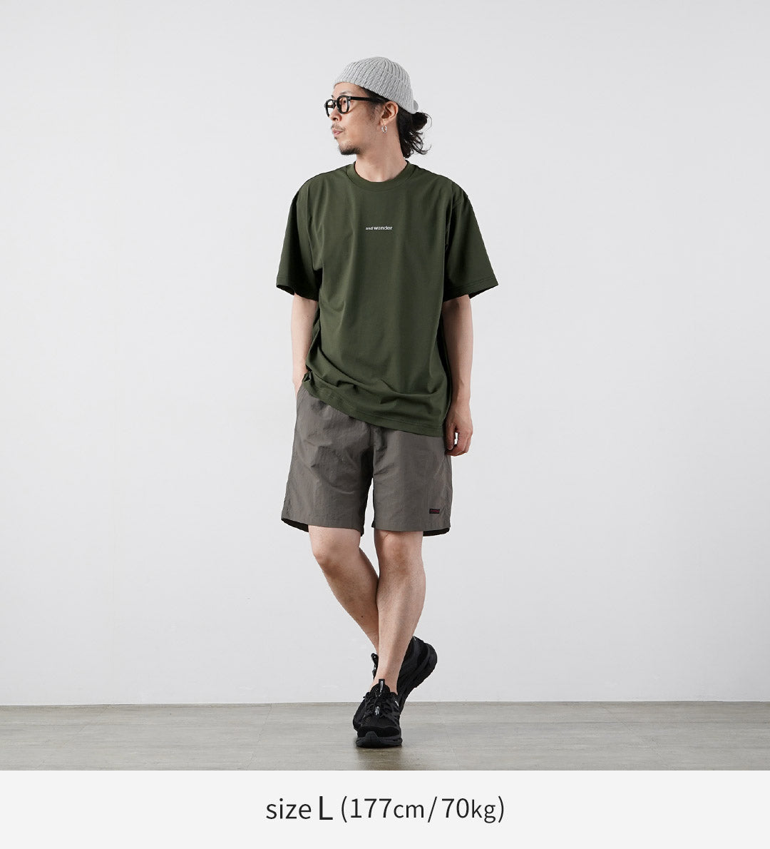 AND WANDER（アンドワンダー） ドライ メッシュTシャツ