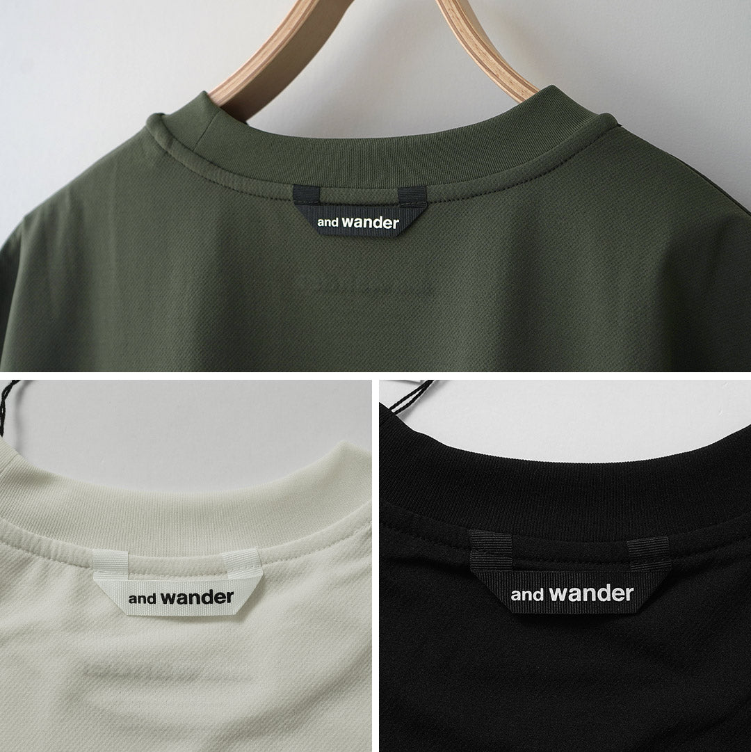 AND WANDER（アンドワンダー） ドライ メッシュTシャツ