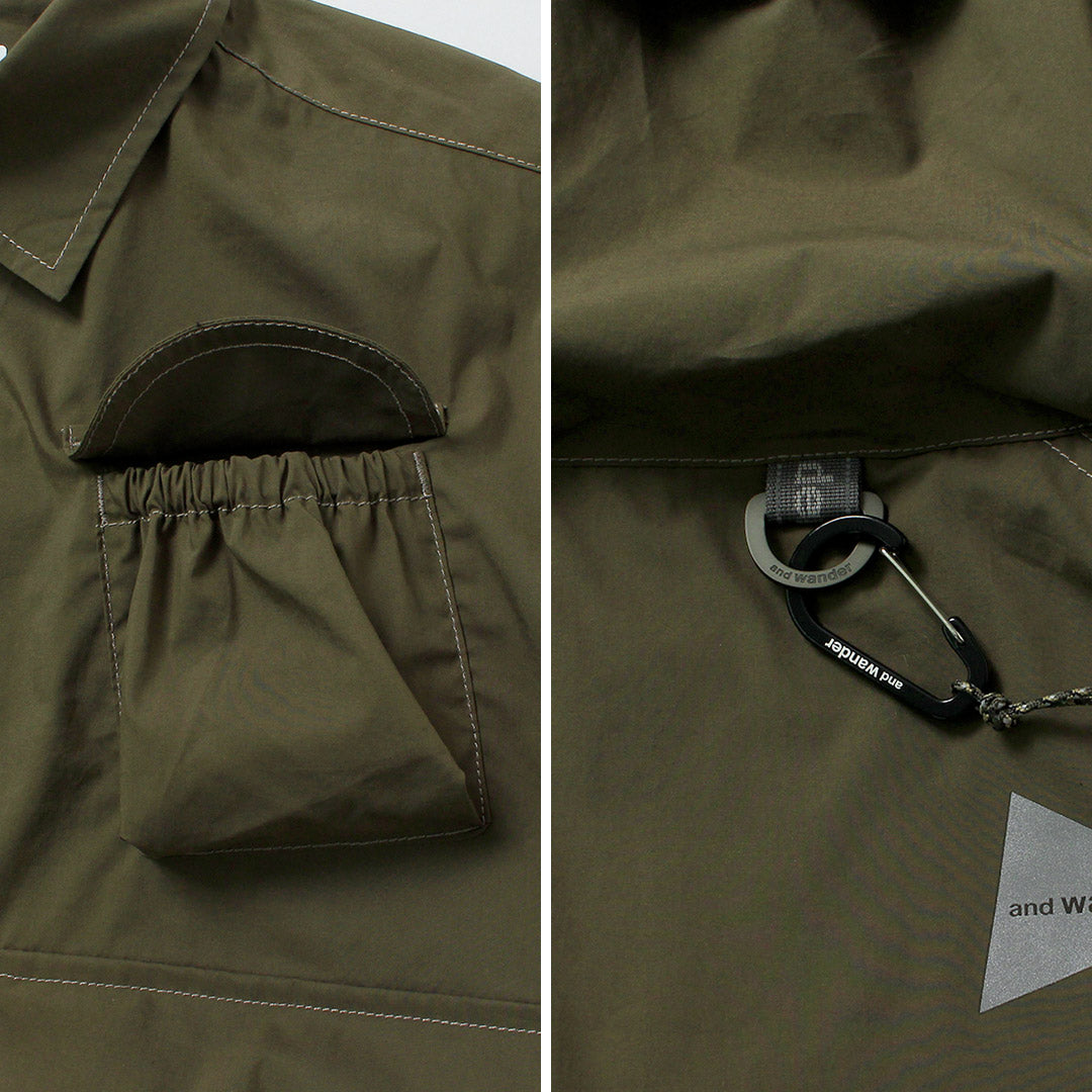 AND WANDER（アンドワンダー） マルチポケット ロングスリーブシャツ