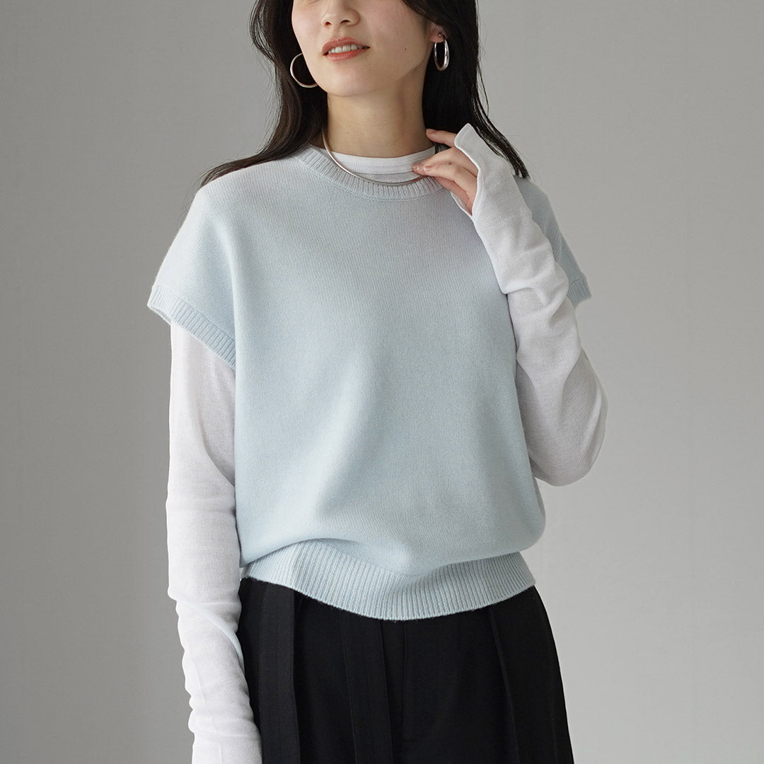 ETRE TOKYO（エトレトウキョウ） ウールカシミヤスリーブレスニット