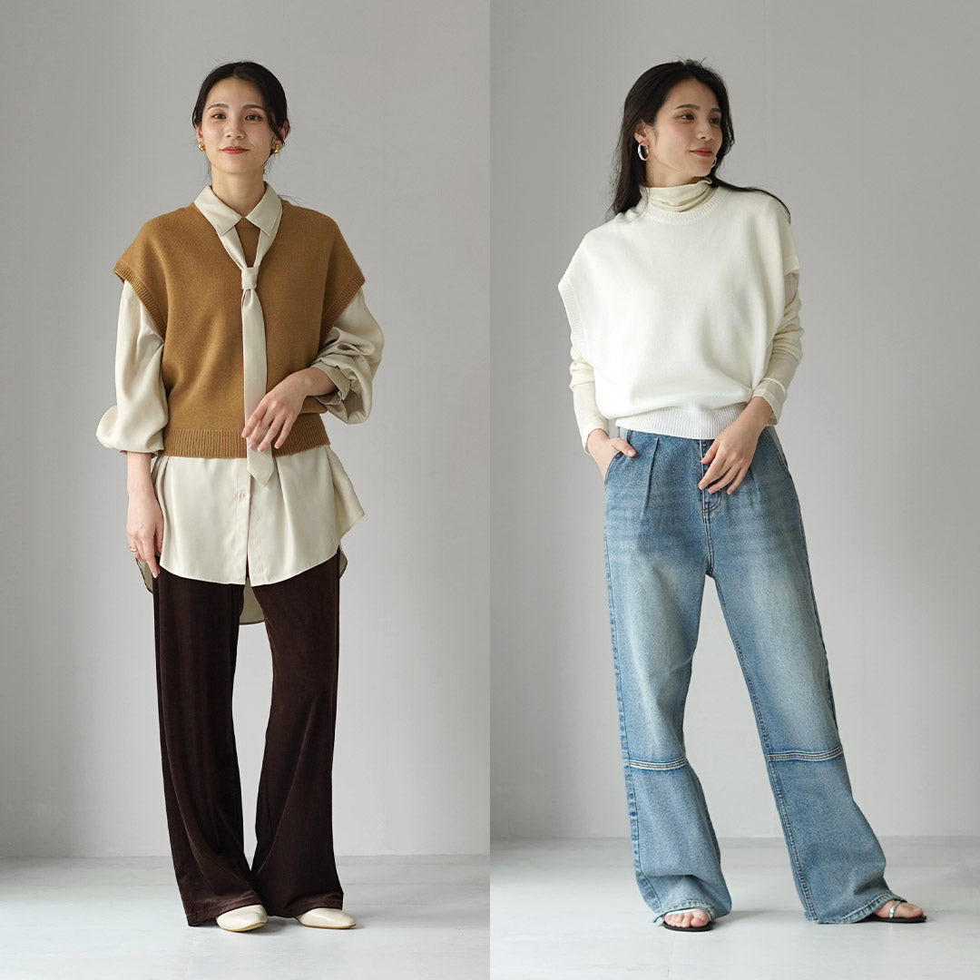 ETRE TOKYO（エトレトウキョウ） ウールカシミヤスリーブレスニット