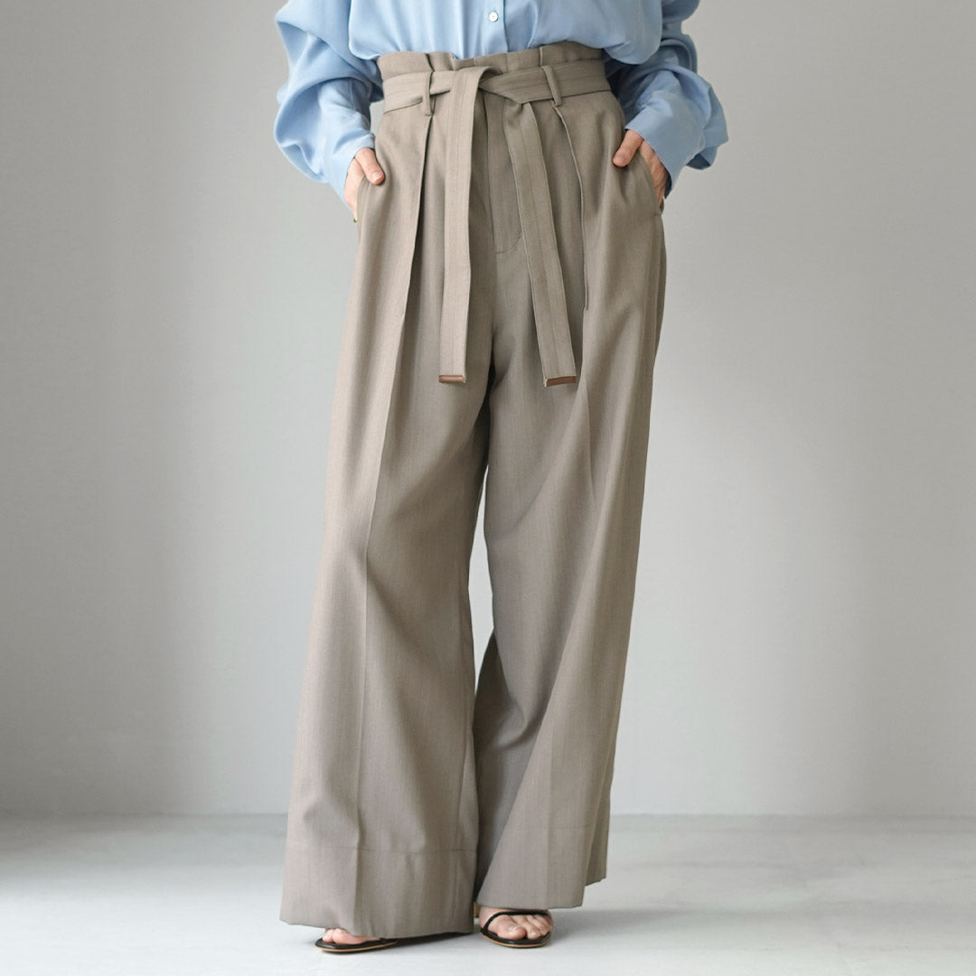 ETRE TOKYO（エトレトウキョウ） ベルテッドタックワイドパンツ