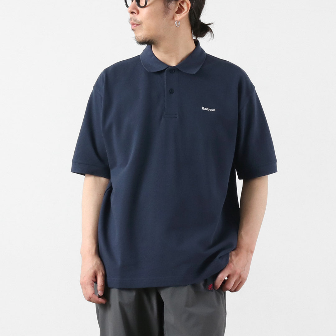 Barbour ポロシャツ　ネイビー　38 BARBOUR（バブアー） ヘクサム オーバーサイズ ポロシャツ / 半袖