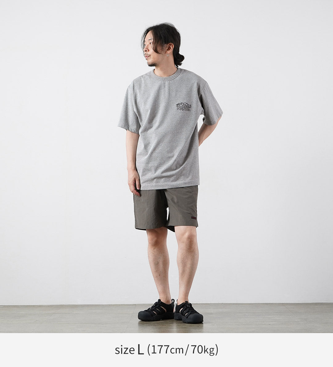 NANGA（ナンガ） エコハイブリッド ラインドローイング Tシャツ / 半袖
